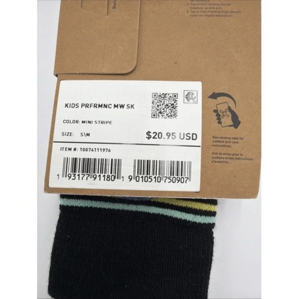 Burton Kids Performance Midweight Merino Wool Socks NWT S/M